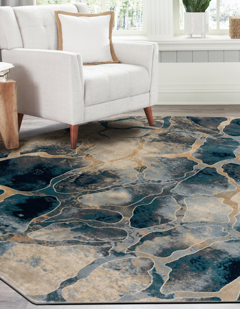 Celestial Haven Collection Area Rug -  Galaxy Octagon Navy Blue  lifestyle 77