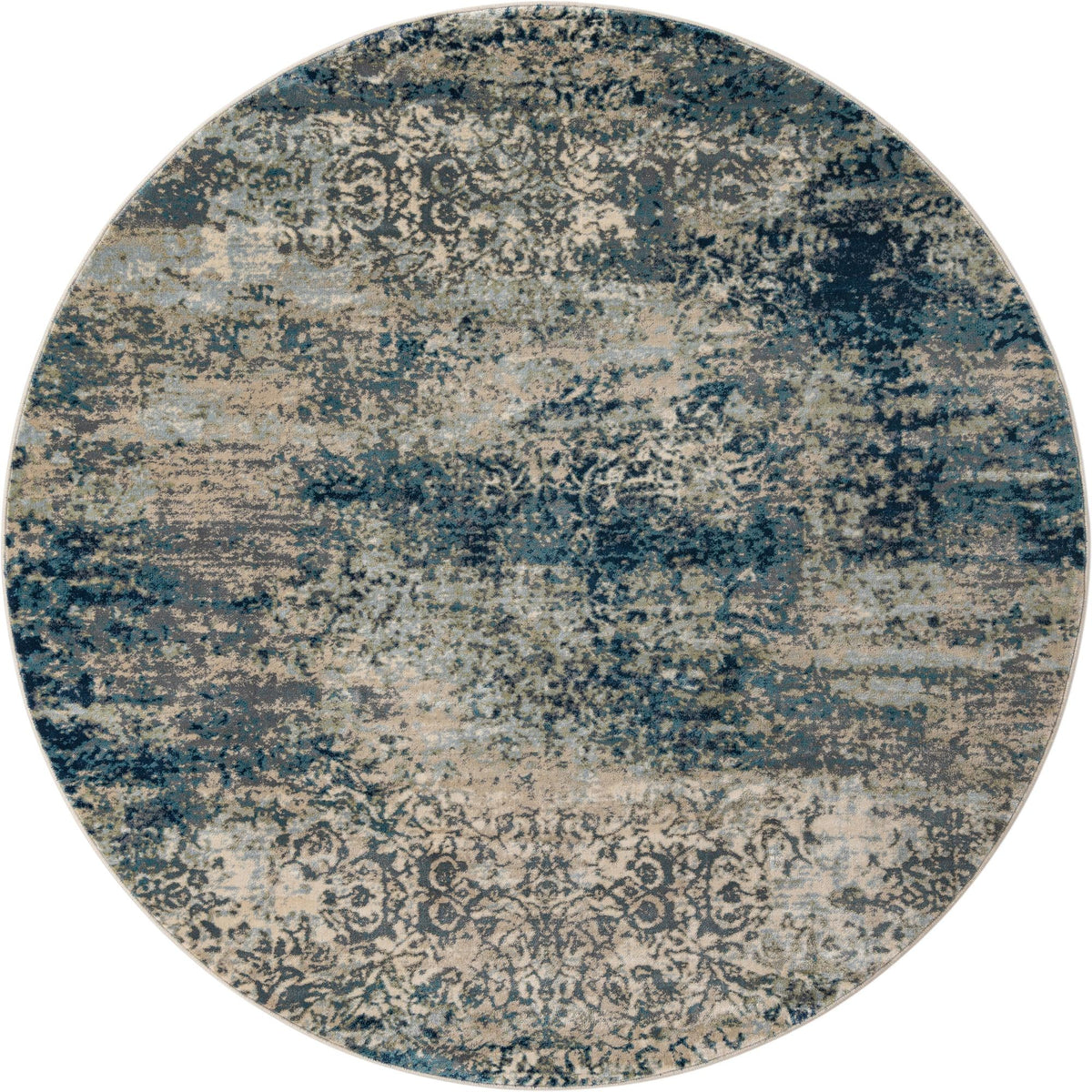 Celestial Haven Collection Area Rug -  Comet Round Navy Blue  lifestyle 30