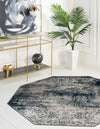 Celestial Haven Collection Area Rug -  Comet Octagon Navy Blue  lifestyle 44