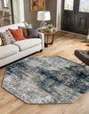 Celestial Haven Collection Area Rug -  Comet Octagon Navy Blue  lifestyle 62