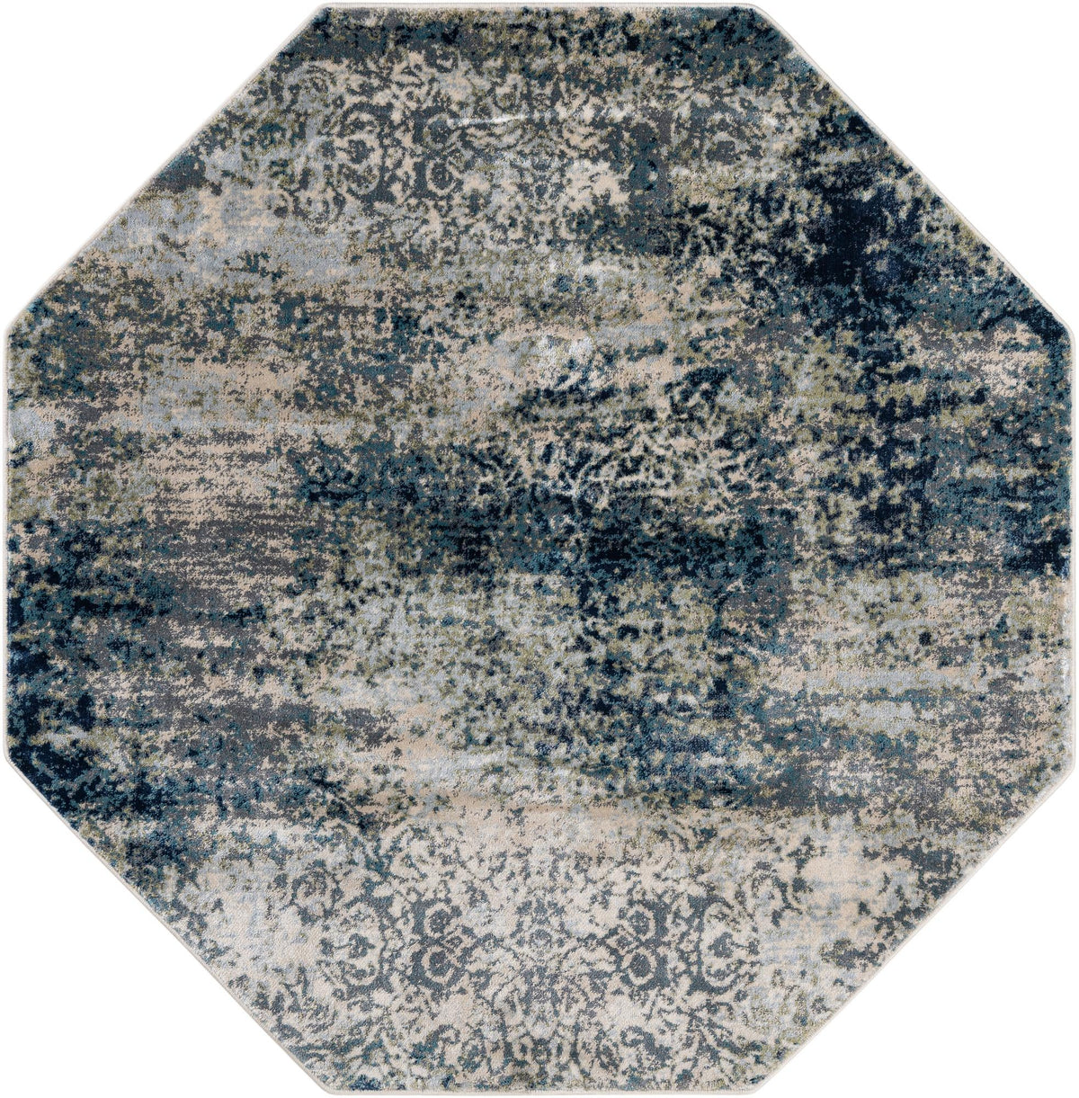 Celestial Haven Collection Area Rug -  Comet Octagon Navy Blue  lifestyle 32
