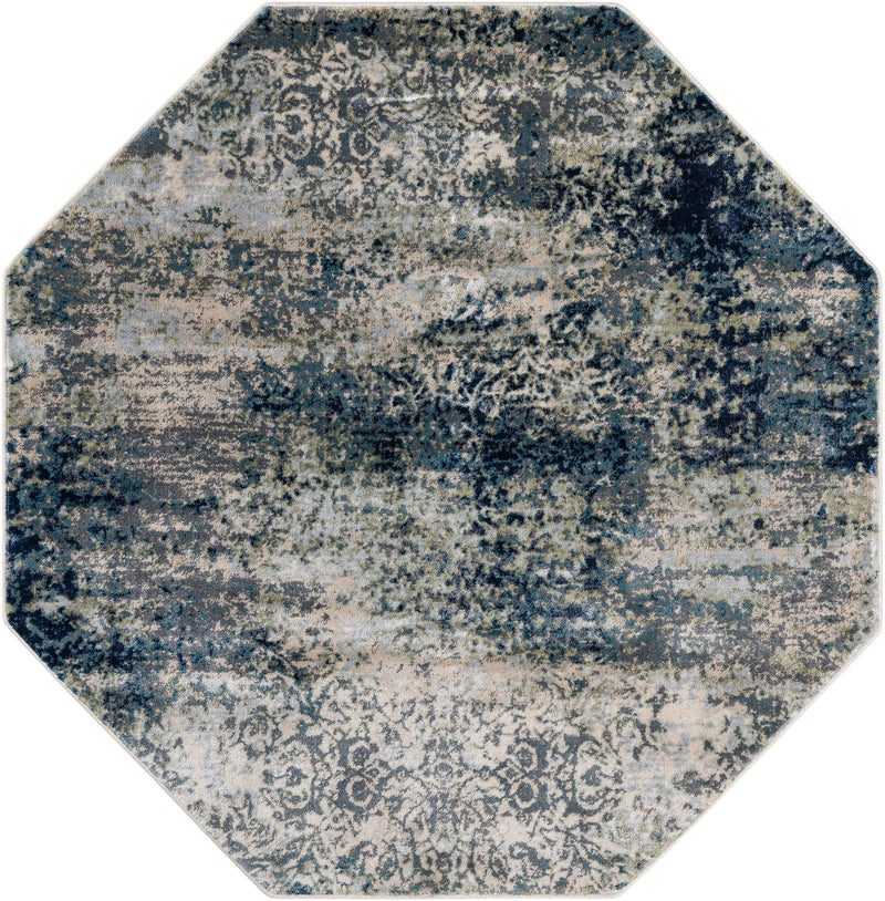 Celestial Haven Collection Area Rug -  Comet Octagon Navy Blue  lifestyle 32