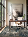 Celestial Haven Collection Area Rug -  Comet Square Navy Blue  lifestyle 43