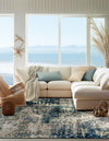 Celestial Haven Collection Area Rug -  Comet Square Navy Blue  lifestyle 49