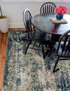 Celestial Haven Collection Area Rug -  Comet Square Navy Blue  lifestyle 85