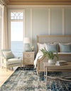 Celestial Haven Collection Area Rug -  Comet Square Navy Blue  lifestyle 89