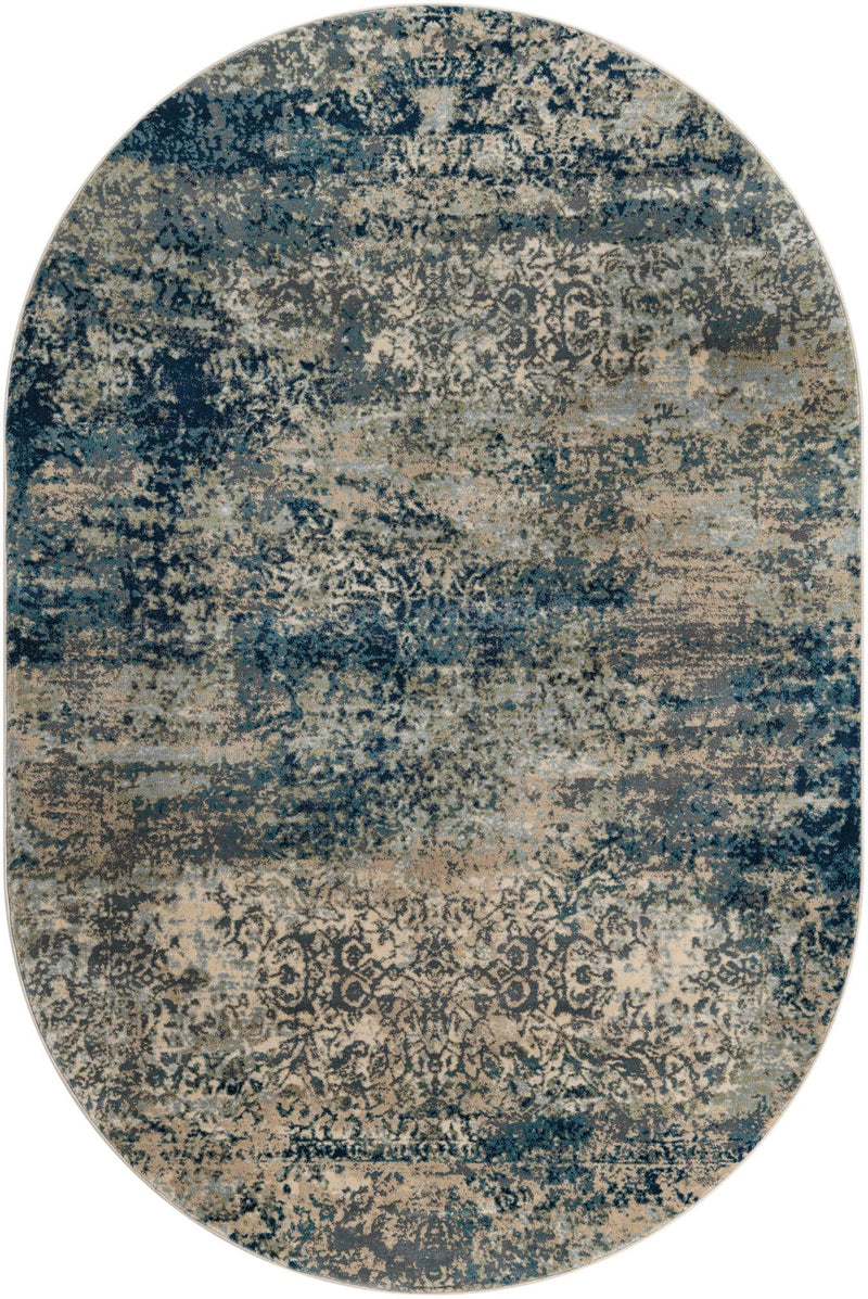 Celestial Haven Collection Area Rug -  Comet Oval Navy Blue  lifestyle 33