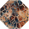 Celestial Haven Collection Area Rug -  Galaxy Octagon Brick Red  lifestyle 34