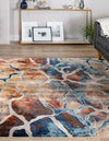 Celestial Haven Collection Area Rug -  Galaxy Square Brick Red  lifestyle 40