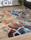 Celestial Haven Collection Area Rug -  Galaxy Square Brick Red  lifestyle 49