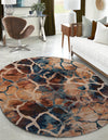 Celestial Haven Collection Area Rug -  Galaxy Oval Brick Red  lifestyle 42
