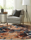 Celestial Haven Collection Area Rug -  Galaxy Oval Brick Red  lifestyle 51