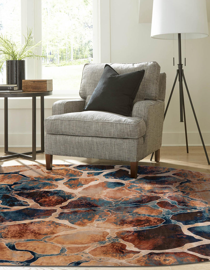 Celestial Haven Collection Area Rug -  Galaxy Oval Brick Red  lifestyle 51