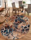 Celestial Haven Collection Area Rug -  Galaxy Oval Brick Red  lifestyle 56
