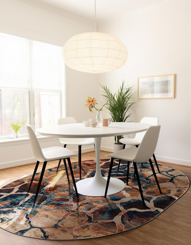 Celestial Haven Collection Area Rug -  Galaxy Oval Brick Red  lifestyle 75