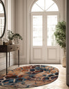 Celestial Haven Collection Area Rug -  Galaxy Oval Brick Red  lifestyle 85