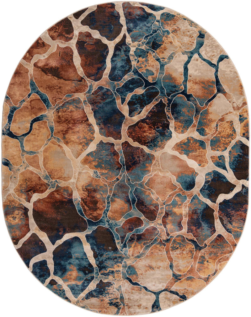 Celestial Haven Collection Area Rug -  Galaxy Oval Brick Red  lifestyle 33