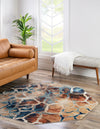 Celestial Haven Collection Area Rug -  Galaxy Octagon Brick Red  lifestyle 53
