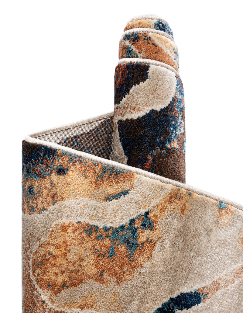 Celestial Haven Collection Area Rug -  Galaxy Octagon Brick Red  lifestyle 86