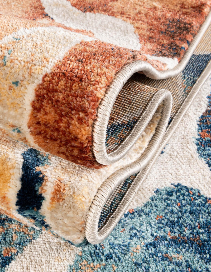 Celestial Haven Collection Area Rug -  Galaxy Octagon Brick Red  lifestyle 88