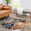 Celestial Haven Collection Area Rug -  Galaxy Octagon Brick Red  lifestyle 99