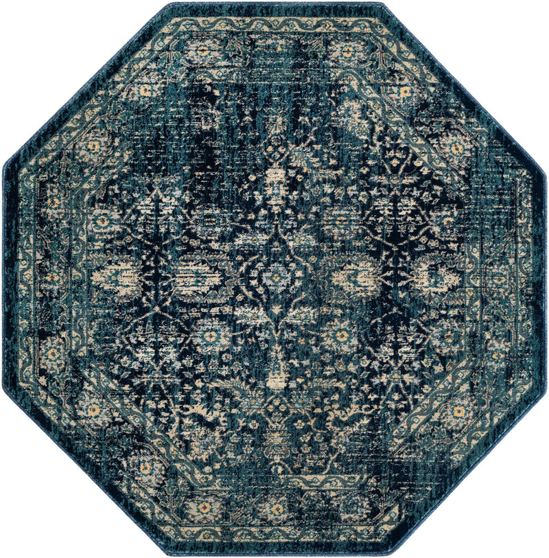 Copenhagen Dahlia Collection Area Rug -  Nørrebro Octagon Navy Blue  lifestyle 45