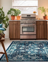 Copenhagen Dahlia Collection Area Rug -  Nørrebro Square Navy Blue  lifestyle 54