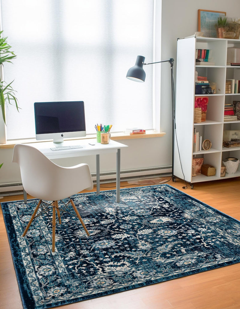 Copenhagen Dahlia Collection Area Rug -  Nørrebro Square Navy Blue  lifestyle 62