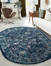 Copenhagen Dahlia Collection Area Rug -  Nørrebro Oval Navy Blue  lifestyle 63