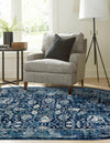 Copenhagen Dahlia Collection Area Rug -  Nørrebro Oval Navy Blue  lifestyle 75