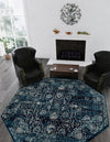 Copenhagen Dahlia Collection Area Rug -  Nørrebro Octagon Navy Blue  lifestyle 53