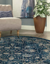 Copenhagen Dahlia Collection Area Rug -  Nørrebro Round Navy Blue  lifestyle 74