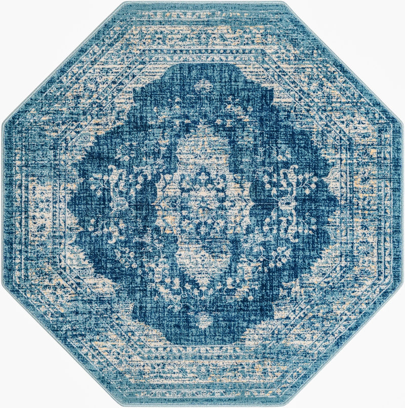 Copenhagen Dahlia Collection Area Rug -  Tårnby Octagon Navy Blue  lifestyle 26