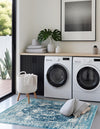 Copenhagen Dahlia Collection Area Rug -  Tårnby Square Navy Blue  lifestyle 35