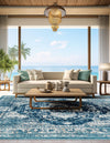 Copenhagen Dahlia Collection Area Rug -  Tårnby Square Navy Blue  lifestyle 50