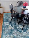 Copenhagen Dahlia Collection Area Rug -  Tårnby Square Navy Blue  lifestyle 56