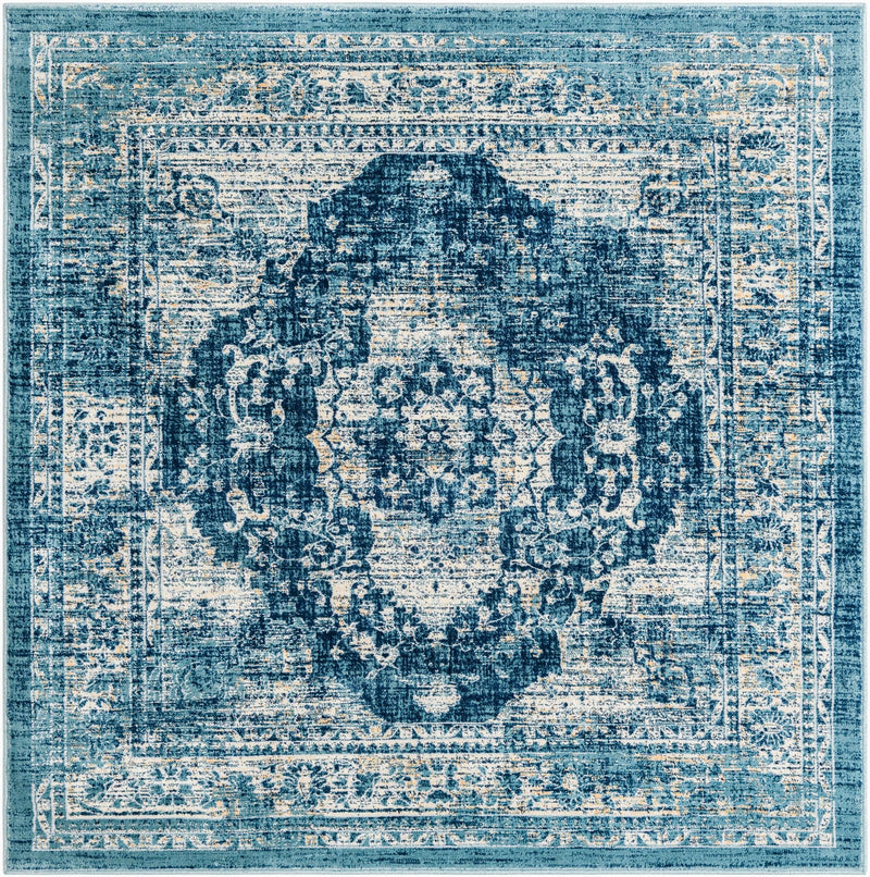 Copenhagen Dahlia Collection Area Rug -  Tårnby Square Navy Blue  lifestyle 25