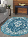 Copenhagen Dahlia Collection Area Rug -  Tårnby Oval Navy Blue  lifestyle 45