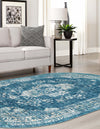 Copenhagen Dahlia Collection Area Rug -  Tårnby Oval Navy Blue  lifestyle 48
