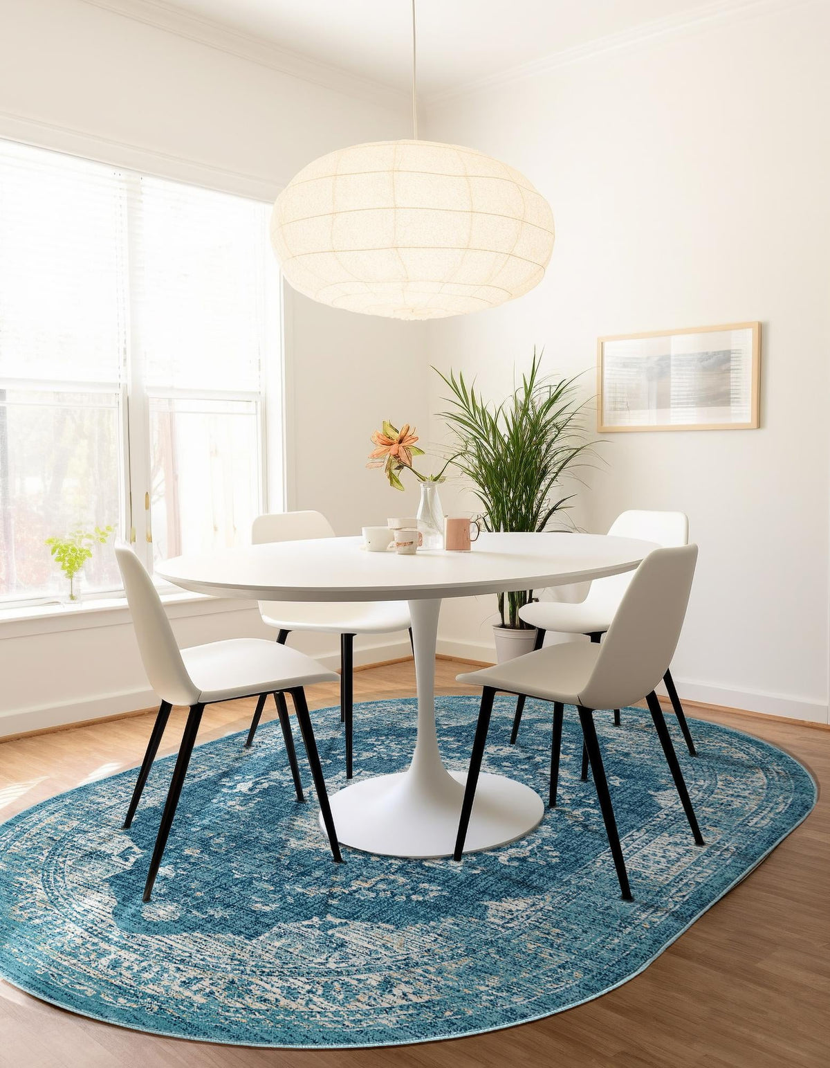 Copenhagen Dahlia Collection Area Rug -  Tårnby Oval Navy Blue  lifestyle 51