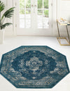 Copenhagen Dahlia Collection Area Rug -  Tårnby Octagon Navy Blue  lifestyle 31