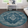 Copenhagen Dahlia Collection Area Rug -  Tårnby Round Navy Blue  lifestyle 105