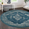 Copenhagen Dahlia Collection Area Rug -  Tårnby Round Navy Blue  lifestyle 107