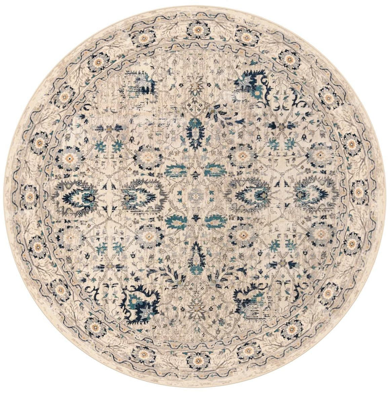 Copenhagen Dahlia Collection Area Rug -  Nørrebro Round Beige  lifestyle 49