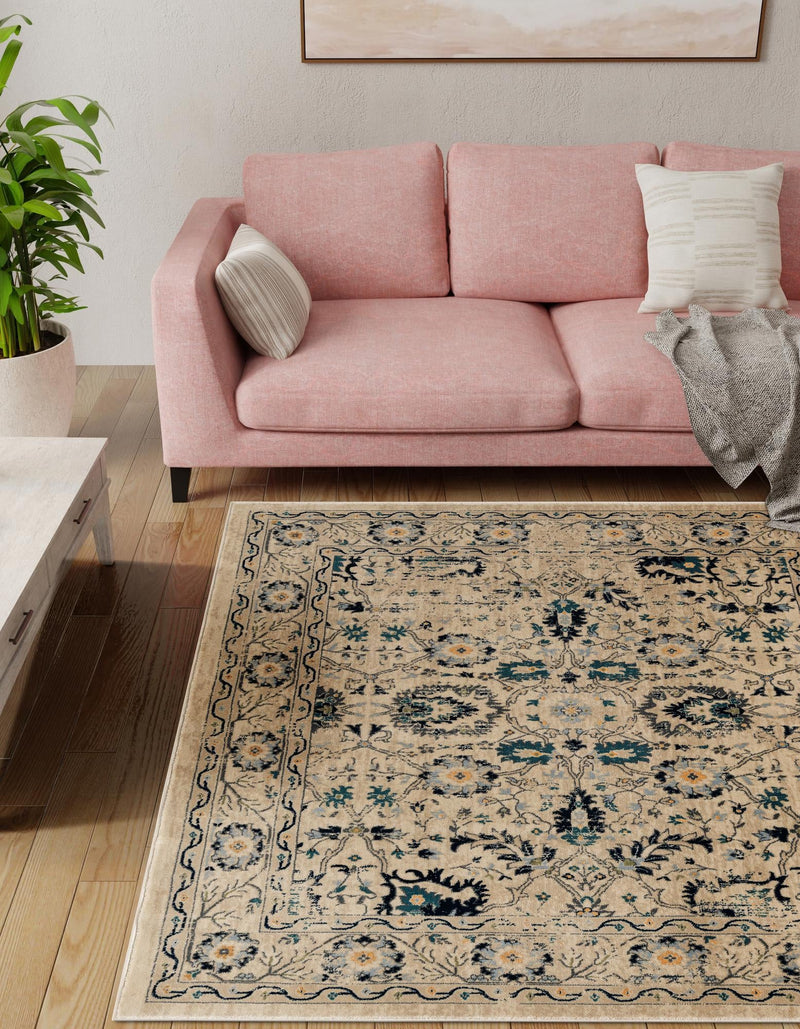 Copenhagen Dahlia Collection Area Rug -  Nørrebro Square Beige  lifestyle 56
