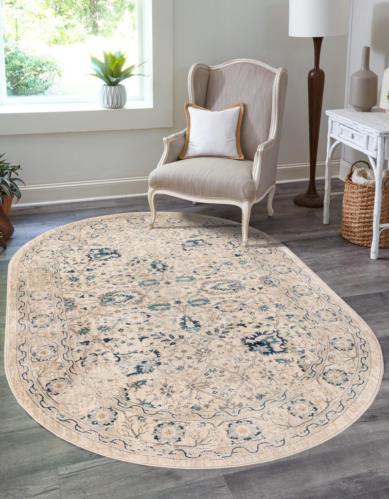Copenhagen Dahlia Collection Area Rug -  Nørrebro Oval Beige  lifestyle 58