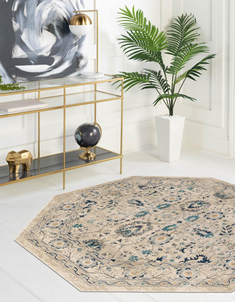 Copenhagen Dahlia Collection Area Rug -  Nørrebro Octagon Beige  lifestyle 59