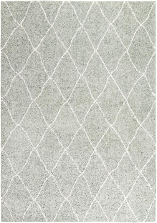 Casablanca Comfort Collection Area Rug -  Tangier Rectangle White Cyan Main