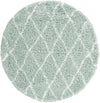 Casablanca Comfort Collection Area Rug -  Tangier Round White Cyan  lifestyle 46