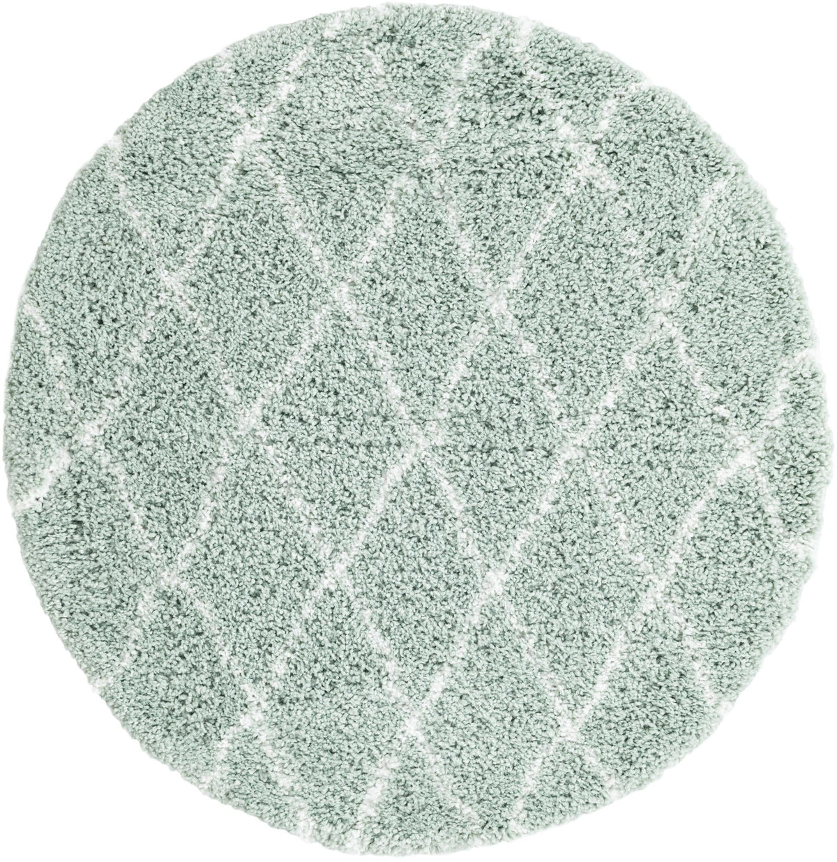 Casablanca Comfort Collection Area Rug -  Tangier Round White Cyan  lifestyle 46